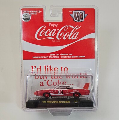 M2 COCA-COLA 1969 DODGE CHARGER DAYTONA HEMI CHASE 750pcs MOSC 1:64 2022 RARE