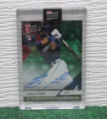 Ronald Acuna Jr. - RC - 2018 Topps Now - #125A - AUTO - Green - 005/199 - Braves
