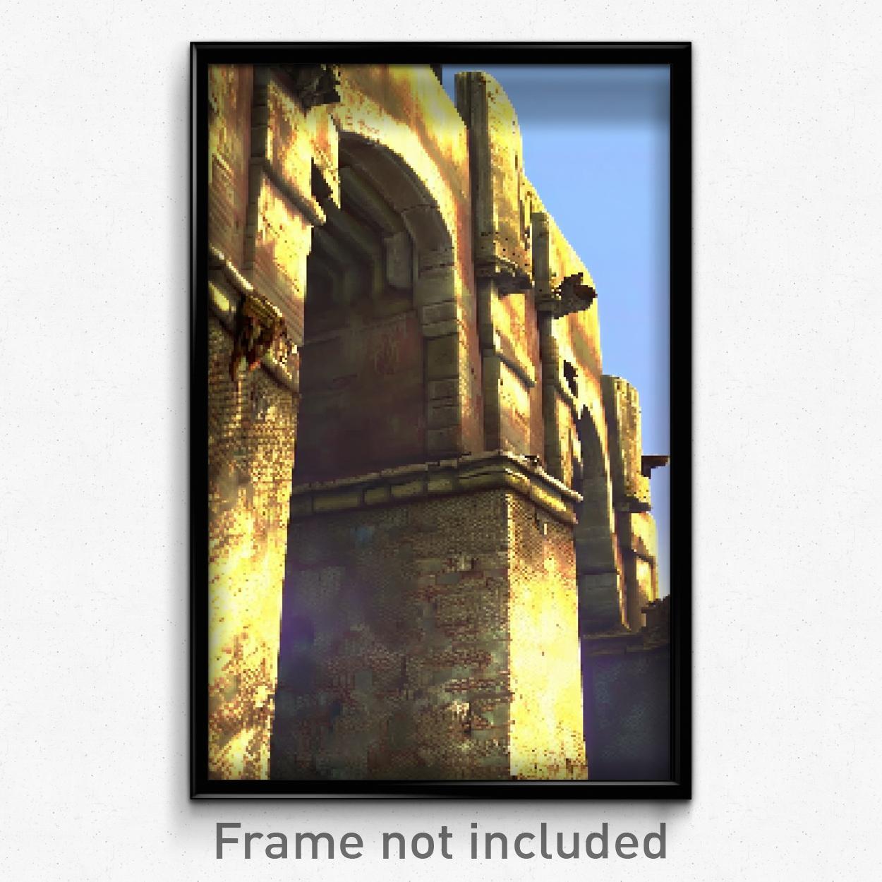 Pixel Art Poster - Worn Ramparts (8 Bit Psychedelic Trippy Video Game Print)