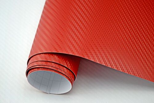 23,6€/m² 3D Carbon Folie rot 25 x 152cm selbstklebend Klebe Dekor Folie Muster - Bild 1 von 1