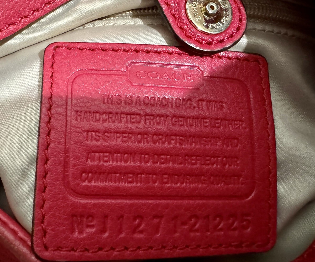 Pre-owned COACH 21225 Pink Leather Maggie Tote Shoulder BAG Purse