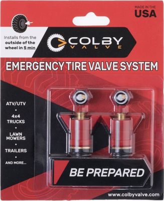 COLBY VALVE EMERGENCY TIRE VALVES 2-PACK - RED COLOR (CV-EV20) - BRAND NEW