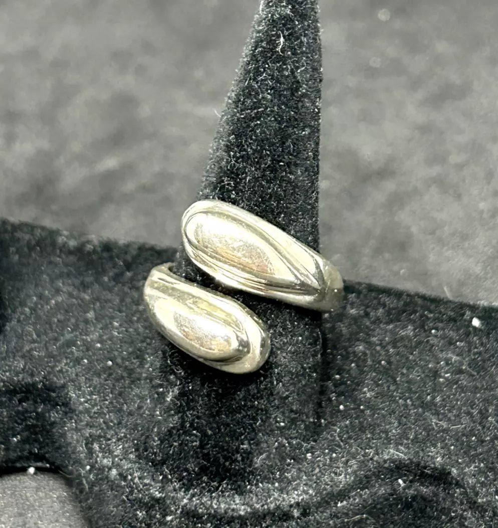 Sterling Silver 925 Chunky Heavy Modernist Wide Wrap Band Ring Sz 7.5 - 11.33g
