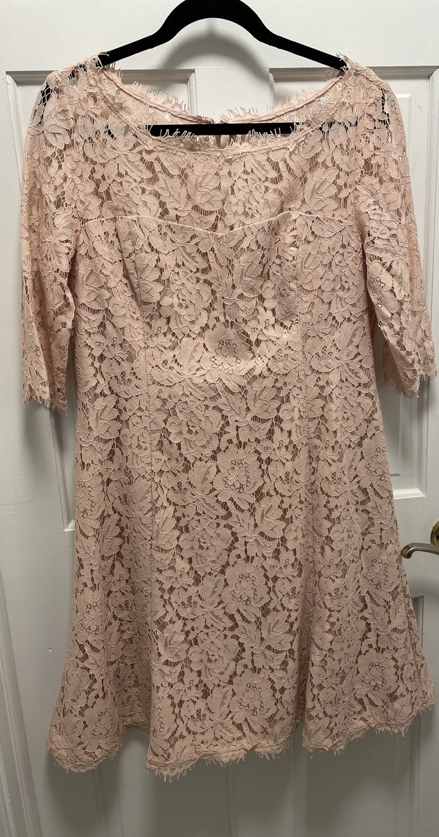 Eliza J Pink/Beige Lace Dress Size 14, Lined. Eliza J Pink/Beige Lace Dress Size 14, Lined.
