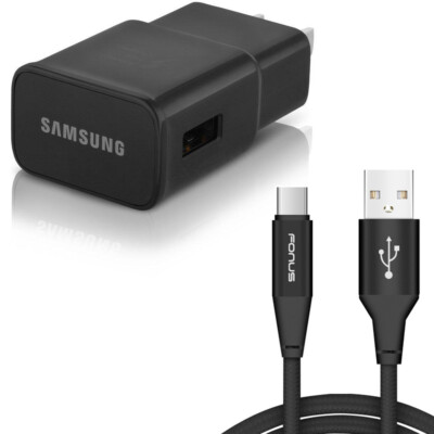 FAST HOME CHARGER TYPE-C 6FT USB CABLE QUICK POWER ADAPTER for PHONES & TABLETS