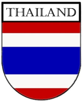 2 Stk. Aufkleber - Sticker-Wappen - Nationalflagge Thailand - 50x65 mm