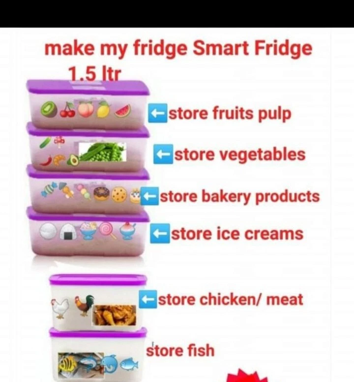 Tupperware Freezermate 1.5 Ltr SET of 4 Clear Base Purple Lid Christmas Gift - Image 4 of 4