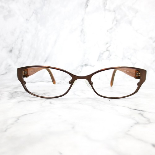 Badgley Mischka Zoe Eyeglasses Titanium Brown Full Rim Frames 53-17-130