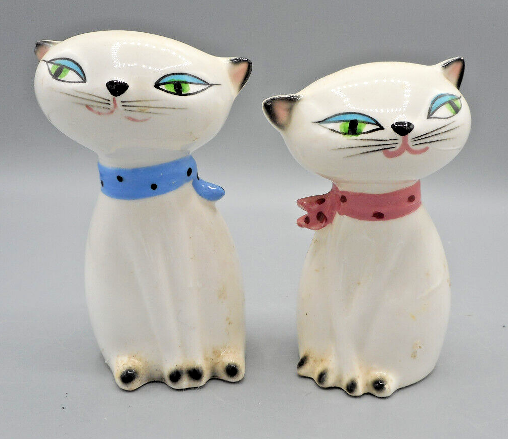 Vintage Holt Howard Set Cat Salt & Pepper Shakers Made in Japan