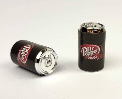 Set mit 2 Stück Dr. Pepper Miniatur Dosen Puppenhaus Mini Cans schwarz