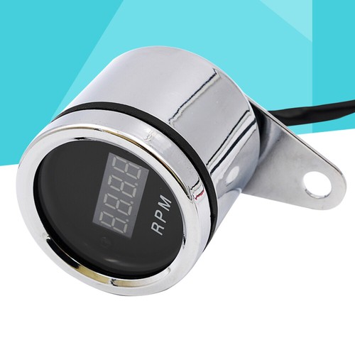 Universal LED Digital Tachometer Speedometer Motorcycle Gauge Waterproof 12V (Si - Picture 8 of 12