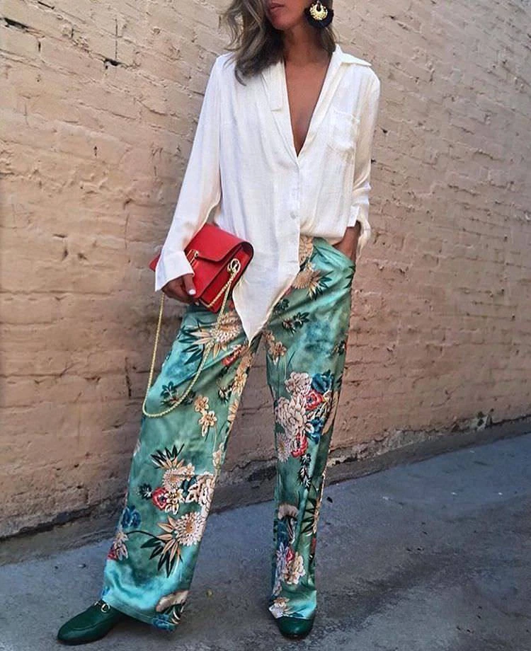 zara printed pajama pants