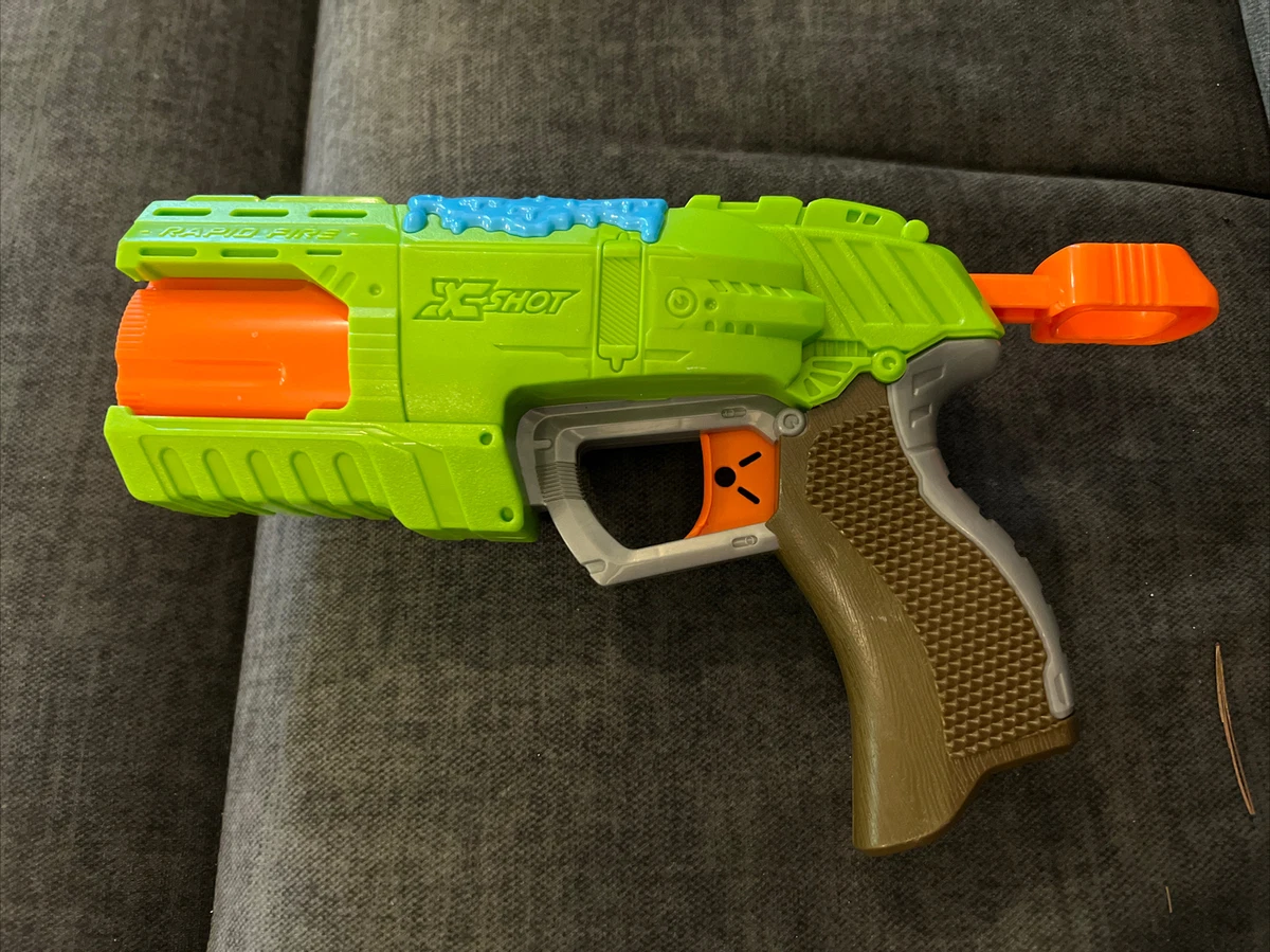 Nerf Gun X shot Rapid fire Toy Green Pistol RARE eBay