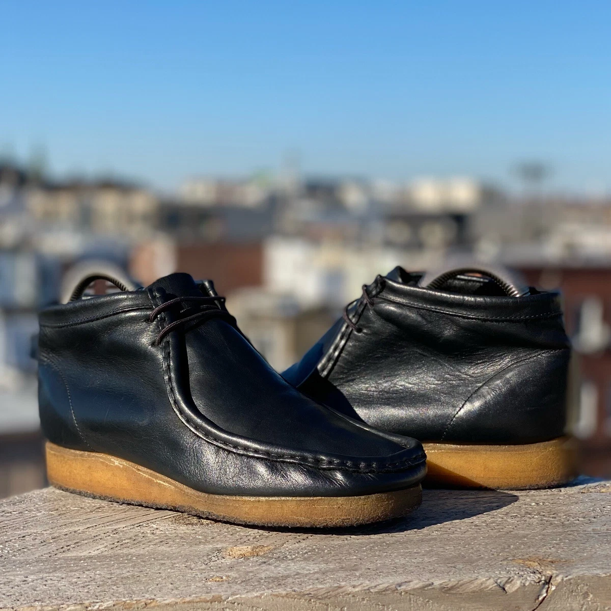 Clarks Originals Wallabee 34424 Black Leather Size M | eBay