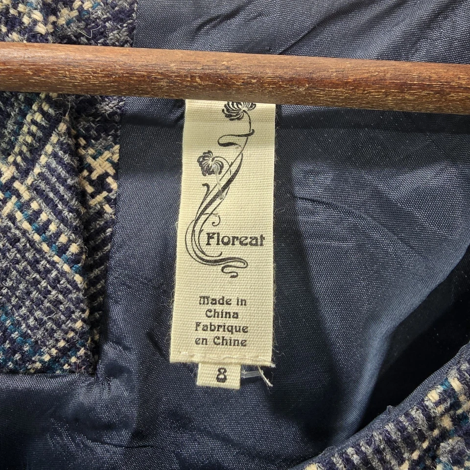 Vestido Anthropologie Mujer 8 Mediano Tweed Flor Volantes Oficina Floreat Tanque Foto 3 de 4