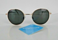 UNISEX SUNGLASSES GOLD ROUND LEN 100 UVA/UVB LENS PROTECTION