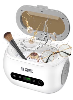DK SONIC 42KHz Ultrasonic Cleaner with Digital Timer and Basket for 600ml 