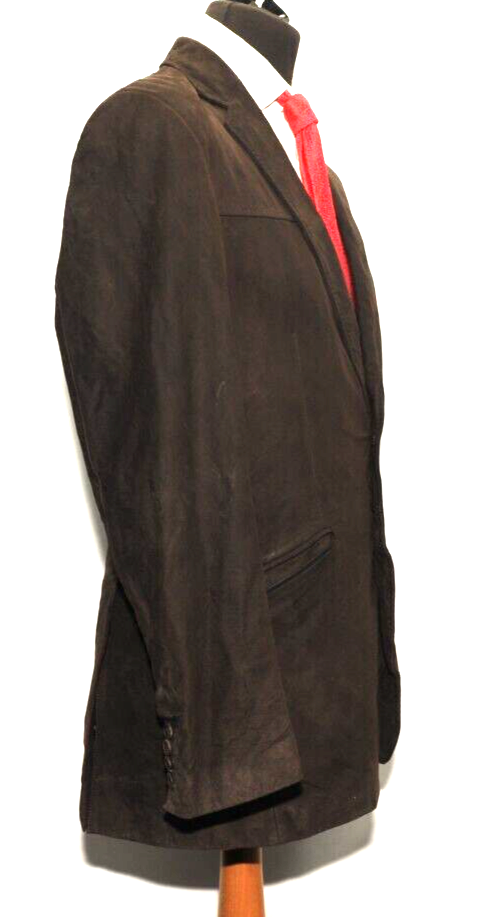 FILA GIACCA BLAZER DA UOMO RICHARD JAMES SAVILE ROW SPORT PELLE SCAMOSCIATA MARRONE SCURO 40""