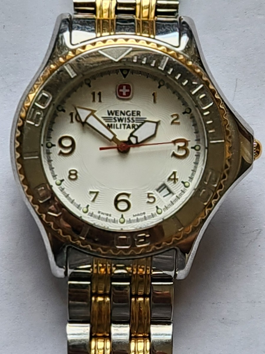Wenger White Dial Two-Tone Date Swiss Quartz Watch-79085 | eBay