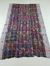 Vintage Traditional Handwoven Guatemalan Wool Shawl 208x130cm