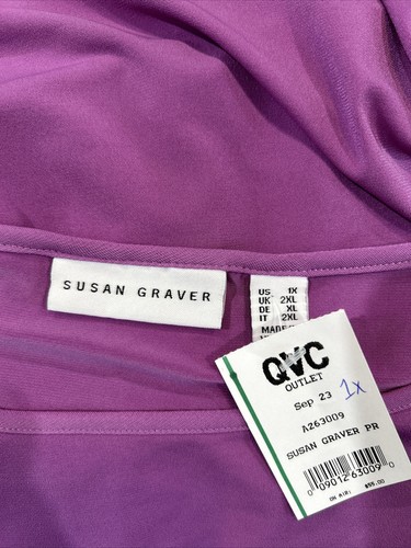 Susan Graver Modern Essentials Mauve Liquid Knit Top Blouse Tunic Plus Size 1X - Picture 8 of 9