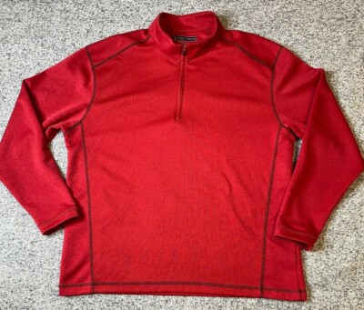 Pebble Beech Men's Large Red 1/4 Zip Up Sweatshirt Performance Pullover