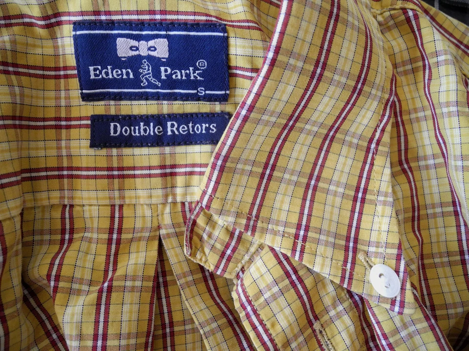 Belle chemise EDEN PARK L manches longues jaune ocre quadrillé rouge blanc - Photo 4/4