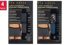 Calzoncillos boxer Ted Baker modal ultra suaves de algodón para hombre, paquete de 4