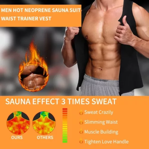 Traje de sauna para hombre chaleco de sudor entrenador de cintura moldeador corporal compresión gimnasio torso sin mangas - Imagen 11 de 31