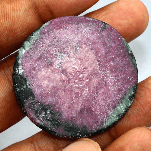 144 Cts Natural Flashy Ruby Zoisite AAA Grade 42MM Round Cabochon Loose Gemstone - Picture 8 of 14