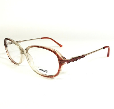 Destiny Eyeglasses Frames PRUE Red Gold Clear Square Full Rim 51-13-135
