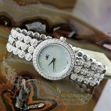 New ADEE KAYE Silver Swarovski Crystal Bracelet Watch