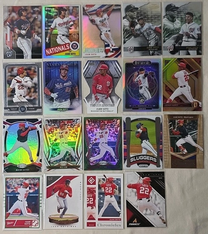 Juan Soto Topps Chrome Panini Chronicles Lot Of 19 Cards New York Mets