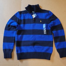 NWT Polo Ralph Lauren Boys Mockneck Knit Cotton Pullover Sweater School 14-16 L