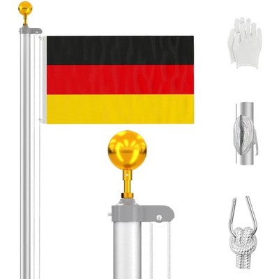 Fahnenmast 6m Aluminium Garten Fahnenmast  Flagge Seil Klammern