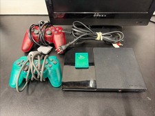 Sony PlayStation 2 Slim (SCPH-90001) Console System Bundle Tested Working