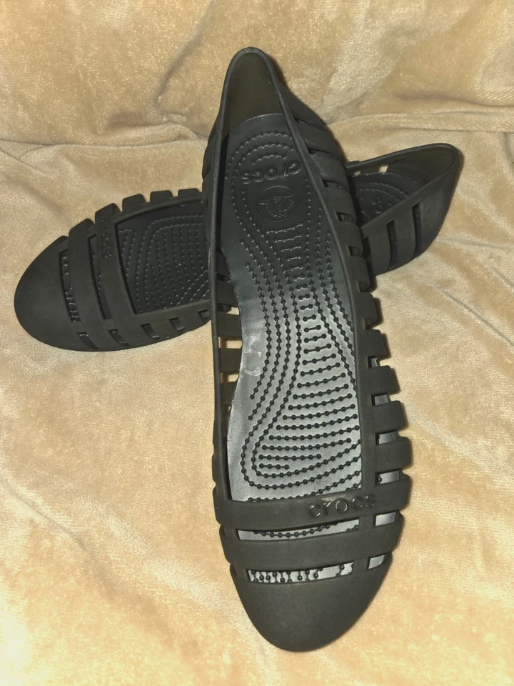 Crocs Shoes, Adrina ll, Size 10 Women, EUC, Black Ballet Flat, Clean - Image 3 of 4