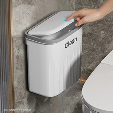 Wall Mounted Waste Bin Kitchen Cabinet Door Cupboard Hanging Trash Can with Lid~