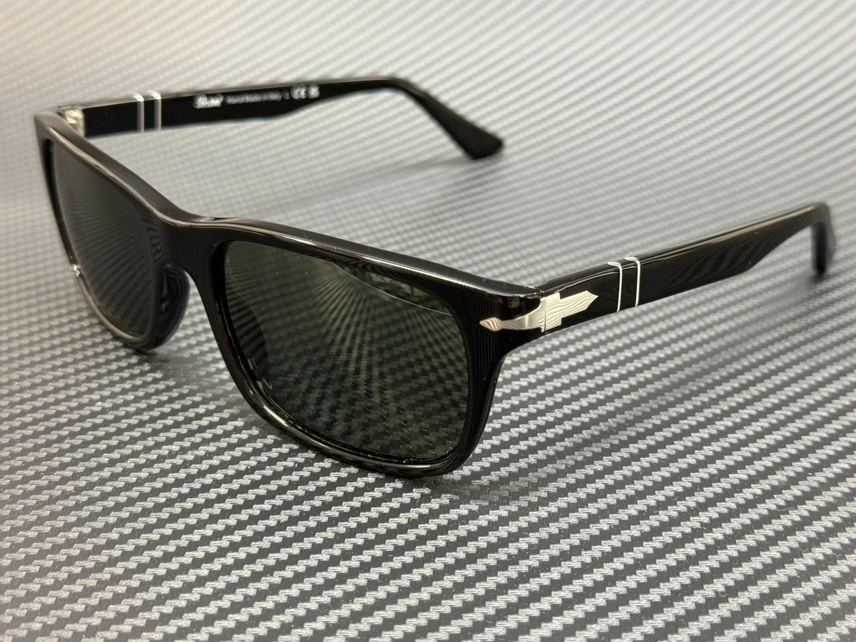 PERSOL PO3048S 95 31 Black Rectangle Square Men's Sunglasses 58 mm