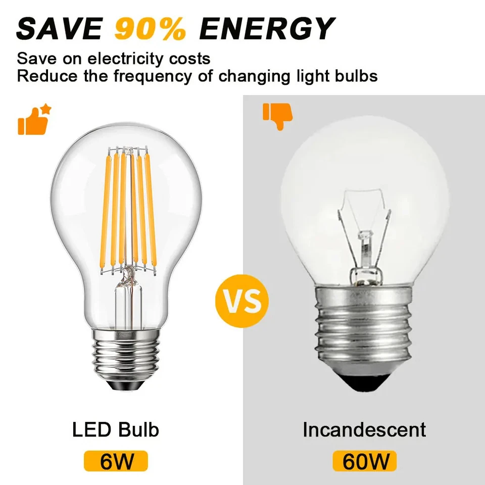 24V 12V Low Voltage LED Bulb Warm White 2700K 6W E27 A19 Light Bulbs Lighting - Image 3 of 4