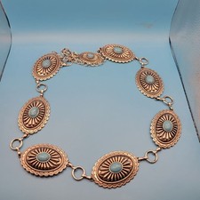 Ariat Women's Oval Turquoise Concho Chain Belt