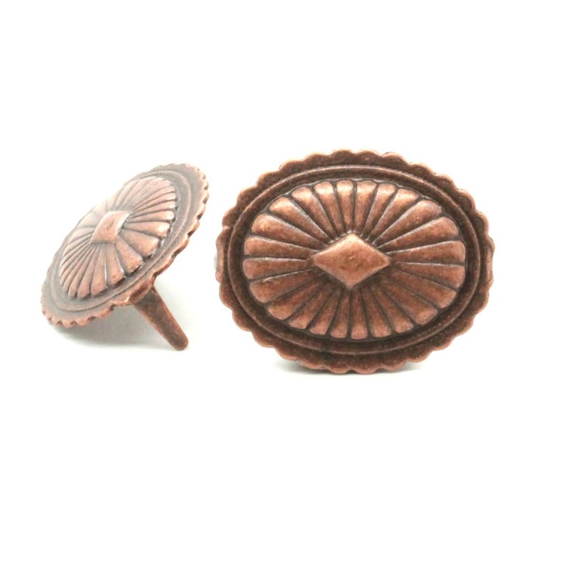 Western Craft (10) COPPER Oval Spots (26x38mm APPROX 1" X 1 1/2) W/2-3/8" Prongs
