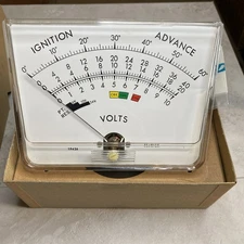 Vtg NOS 19426 Analog Ignition Advance Panel Meter Shop Dealership Specialty