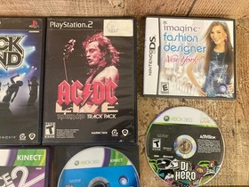 Lot of 10 Games Bundle Nintendo DS Wii Mickey Dance Rock Bock DJ HERO PS2 XBOX