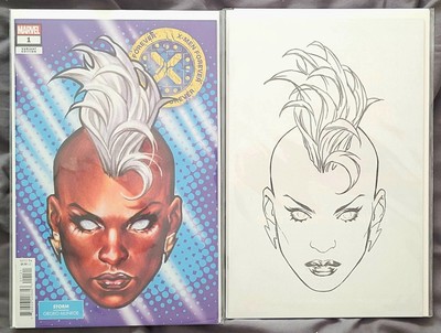 X-Men Forever #1 Mark Brooks Headshot TD/B&W Virgin 1:50 Variant Set - NM
