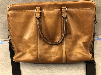 Coach Leather Large Messenger Bag with Strap and Handles. Many pockets