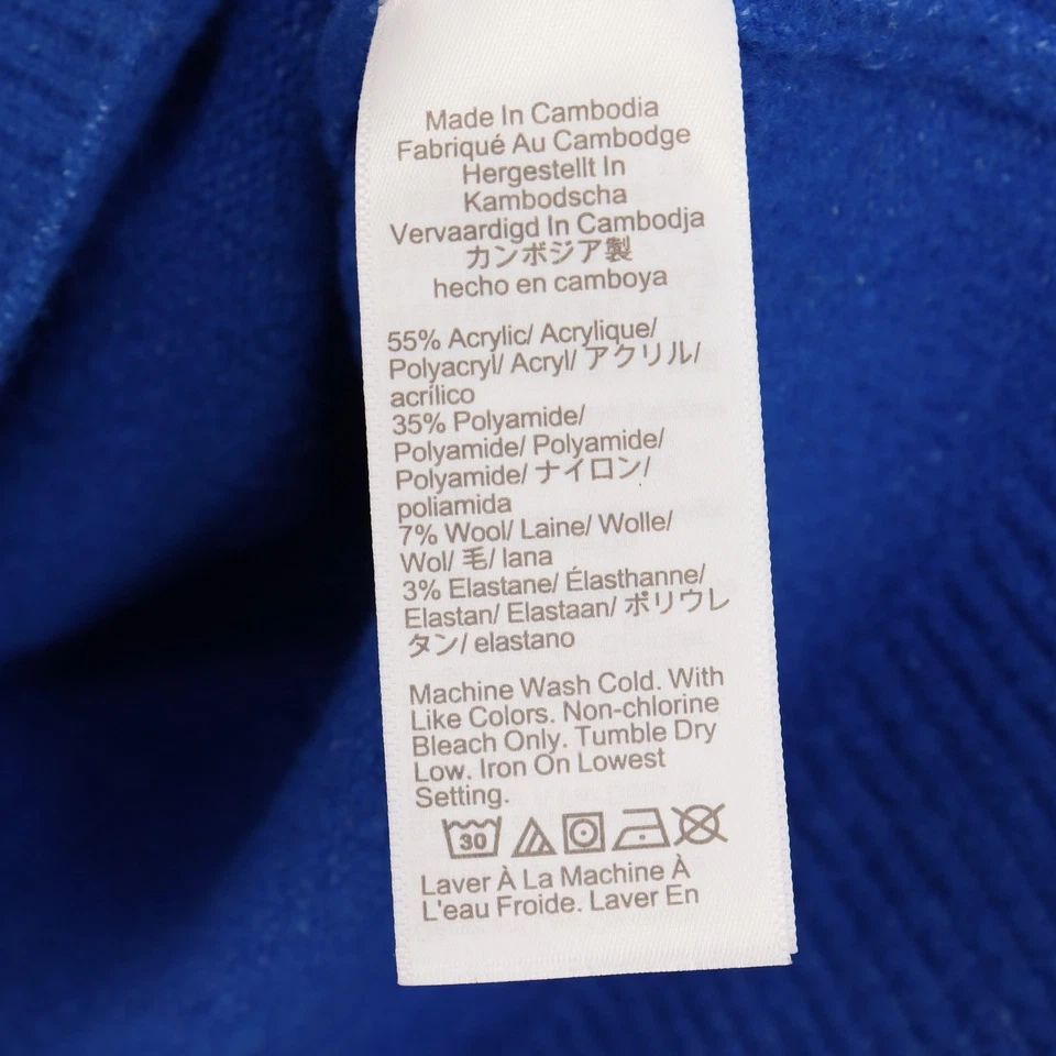 J. Suéter de hilo extra suave cuello redondo para mujer talla M mezcla de lana azul real Foto 4 de 4