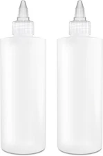 BRIGHTFROM Condiment Squeeze Bottles, 8 OZ Empty Squirt Bottle with Clear 