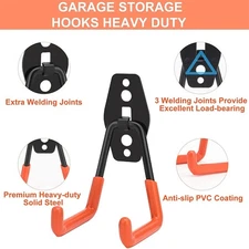 Heavy Duty Metal Hook Garage Organizer Wall Mounted Bicycle Hook Storage Hook