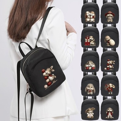 Leichter kleiner Rucksack Damen Osterhase Design Nylon Modern Freizeit Tagesrucksack